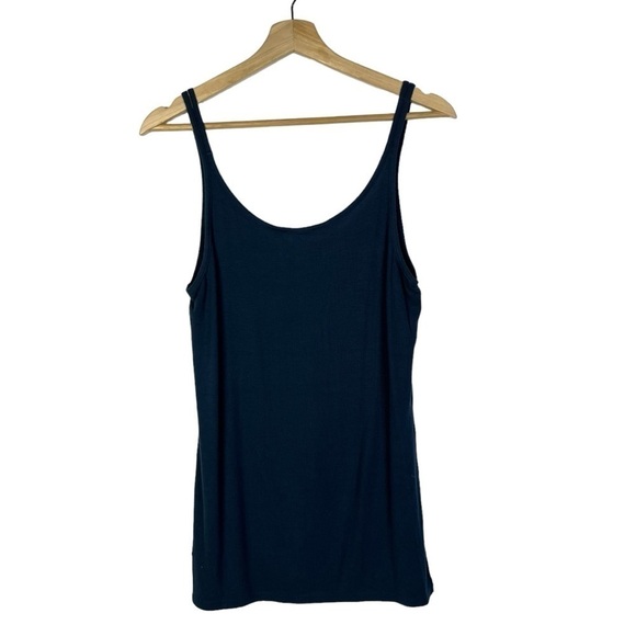 Athleta Revive Navy Blue Strappy Ribbed Athletic Tank Top M - Picture 2 of 3